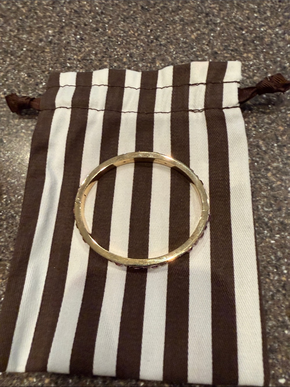 henri bendel Gold Bangle with Lavender Crystal Row - Picture 14 of 14